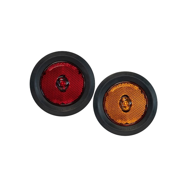 Tecniq 2.5" Round Red Pc Sidemarker W/Reflector TQ S24-RR00-1 - main